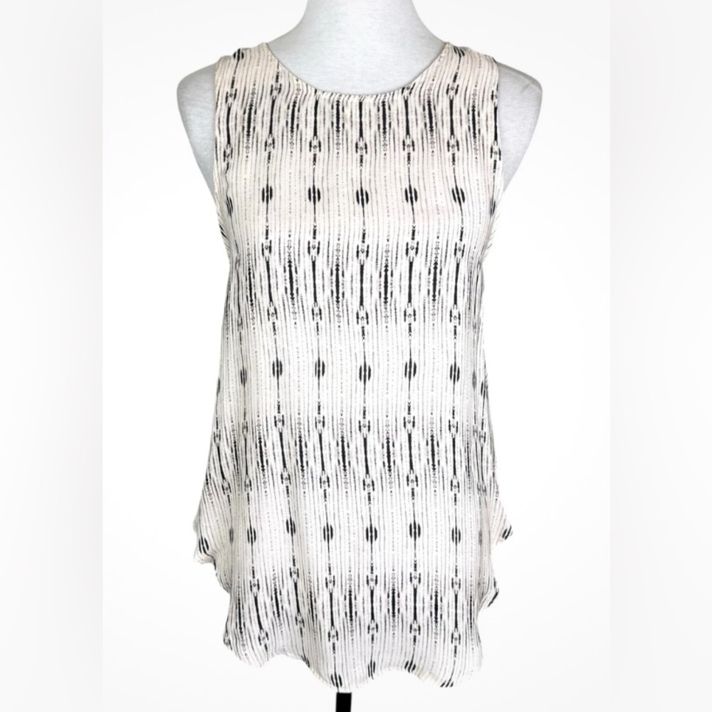 Haute Hippie Women’s Elegant Black/White Draped Open Back Sleeveless Blouse/Top